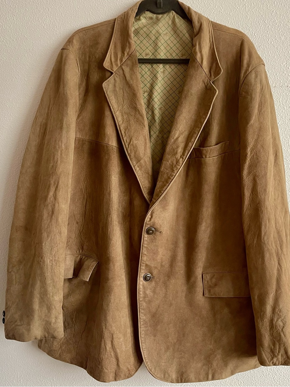 Vintage Clipper Mist Men's Suede Leather Blazer Jacket - Tan